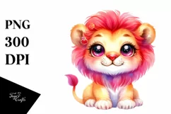 Colorful Baby Lion Smiling | Sublimation | Clipart Product Image 3