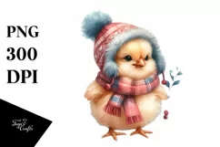Cute Winter Baby Macaw PNG Product Image 1