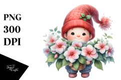 Baby Gnome with Impatiens Floral Frame Product Image 1