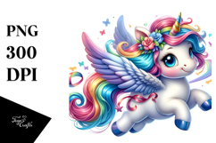 Cute Baby Unicorn with Cool Haircut PNG Product Image 1