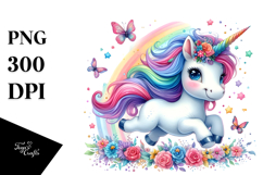 Cute Baby Unicorn with Cool Haircut PNG Product Image 1