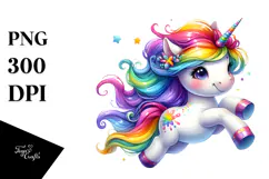 Funny Baby Unicorn in Style PNG Product Image 1