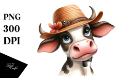 Cow Portrait Hat Big Eyes | Clipart Product Image 1