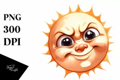 Simple Funny Sun with Big Eyes PNG Product Image 3