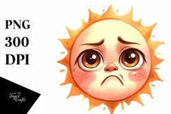 Simple Funny Sun with Big Eyes PNG Product Image 3