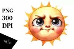 Expressive Baby Sun, Transparent PNG Product Image 1
