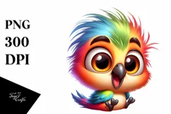 Colorful Baby Parrot Cartoon Clipart Product Image 1