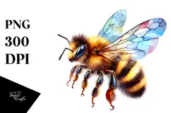 Watercolor Vibrant Baby Bee | Sublimation Clipart Product Image 1