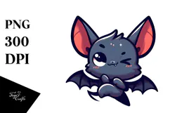 Cartoony Dancing Bat with Winking Eye, Transparent PNG Product Image 1