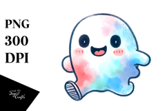 Funny Washed Watercolor Ghost Image, Transparent PNG Product Image 1