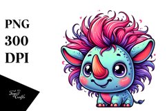 Colorful Baby Rhino Cartoon Clipart Product Image 3