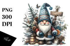 Detailed Winter Gnome PNG Product Image 1