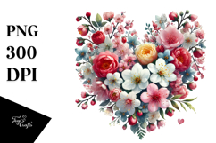 Heart made of Spring Flowers, Transparent PNG Product Image 1