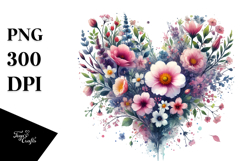 Heart made of Spring Flowers, Transparent PNG Product Image 1