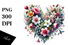 Heart made of Spring Flowers, Transparent PNG Product Image 1