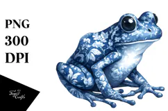 Frog made of Blue Toile PNG Product Image 1