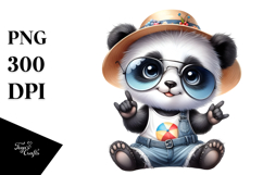 Cute Baby Panda on the Beach PNG Product Image 1