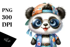 Rocker Panda at the Beach PNG Product Image 1