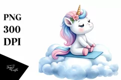 Cute Baby Unicorn Yoga Instructor | Sublimation | Clipart Product Image 3
