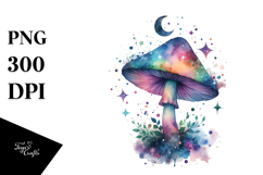 Colorful Magical Celestial Mushroom | Clipart Product Image 1