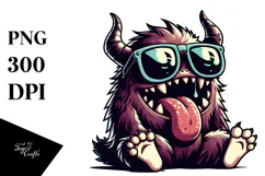 Aggressive Monster with Oversized Sunglasses PNG Product Image 1