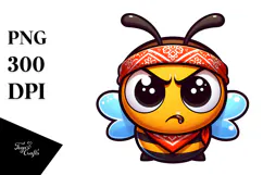 Cute Cartoon Bee with Sarcastic Side-Eye PNG Product Image 1