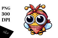 Cute Cartoon Bee with Sarcastic Side-Eye PNG Product Image 1