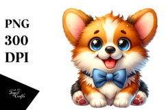 Cute Cartoon Pembroke Welsh Corgi PNG Product Image 1