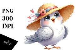 Watercolor Funny Dove Standing | Sublimation Clipart Product Image 1