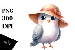 Dove Standing in Sun Hat | Happy | Clipart Product Image 3