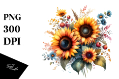 Colorful Sunflower Watercolor Illustration Product Image 1