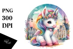 Baby Unicorn Village Square PNG Product Image 1