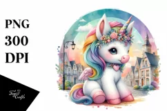 Baby Unicorn Village Square PNG Product Image 1