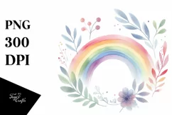 Simple Watercolor Rainbow Bouquet | Sublimation Clipart Product Image 3