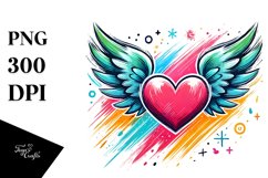 Colorful Heart with Wings Product Image 1