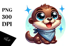 Cartoony Vector Art of a Silly Cartoon Otter Product Image 1