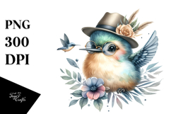Cute Baby Hummingbird with Cool Haircut PNG Product Image 1