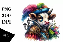 Colorful Cow Renaissance Fair PNG Product Image 3