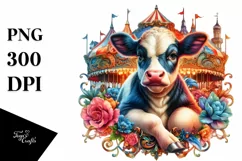 Colorful Cow Renaissance Fair PNG Product Image 1