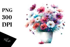 Vibrant Watercolor Cosmos Pot Product Image 3