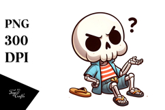 Adorable Skeleton Vector Art, Transparent PNG Product Image 1