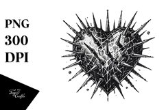 Hand Drawn Hearts with Material PNG Product Image 1