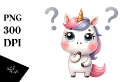 Expressive Unicorn with Big Eyes PNG Product Image 1