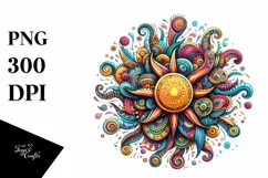 Colorful Wimsicall Vibrant Sun | Sublimation Clipart Product Image 1