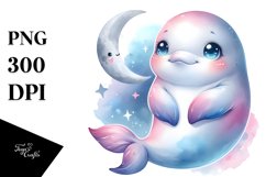 Colorful Beluga Whale Baby Clipart Product Image 1