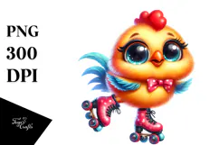 Crazy Vibrant Baby Rooster PNG Product Image 1