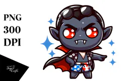 Cartoony Vector Art of Silly Cartoon Vampire, High-Res PNG Product Image 1