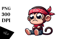 Cartoony Vector Art of a Goofy Cartoon Monkey Product Image 1