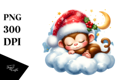 Cute Baby Monkey Sleeping PNG Product Image 1