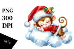 Cute Baby Monkey Sleeping PNG Product Image 1